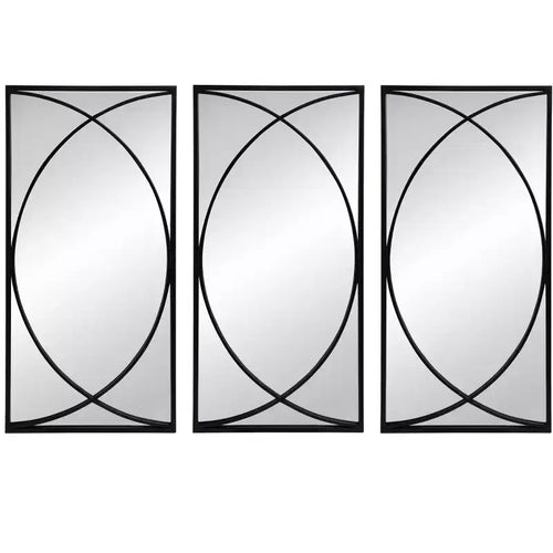 Miroir mural rectangulaire de 32 pouces avec cadre noir