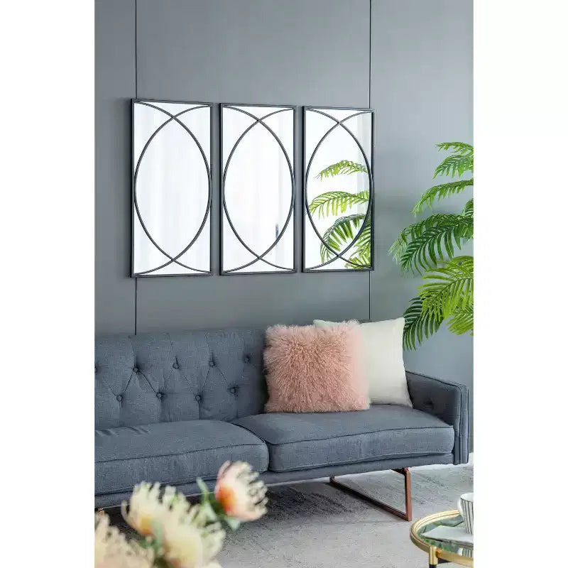 Miroir mural rectangulaire de 32 pouces avec cadre noir