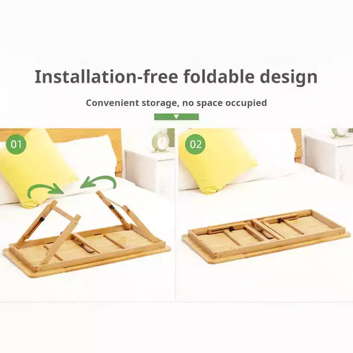 Table basse pliable de 19,6 pouces, petite table basse pliable en bambou pour les petits espaces, bureau au sol multifonctionnel pour le bureau à domicile, la chambre, le bureau et le salon