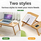 Table basse pliable de 19,6 pouces, petite table basse pliable en bambou pour les petits espaces, bureau au sol multifonctionnel pour le bureau à domicile, la chambre, le bureau et le salon
