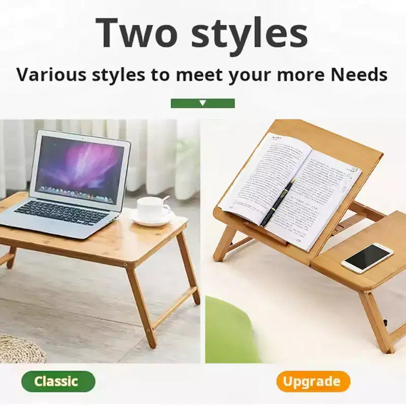 Table basse pliable de 19,6 pouces, petite table basse pliable en bambou pour les petits espaces, bureau au sol multifonctionnel pour le bureau à domicile, la chambre, le bureau et le salon