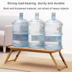Table basse pliable de 19,6 pouces, petite table basse pliable en bambou pour les petits espaces, bureau au sol multifonctionnel pour le bureau à domicile, la chambre, le bureau et le salon