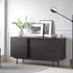 62.4 Inch Mid-Century Modern Sideboard Buffet Table with 3 Drawers & 2 Shelves, Iron Frame TV Stand Cabinet for Kitchen, Dining Room, Living Room