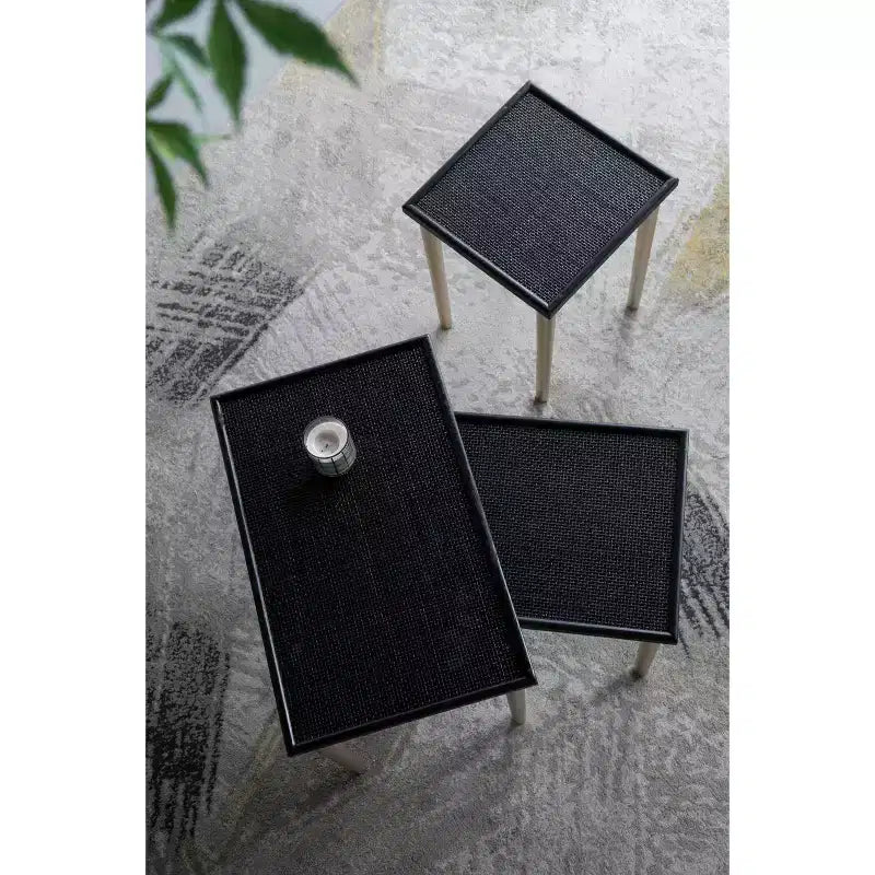 Set of 3 Nesting Side Tables Large Medium Small