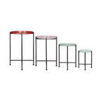 Ensemble de 4 supports à plantes gigognes multicolores à cadre métallique
