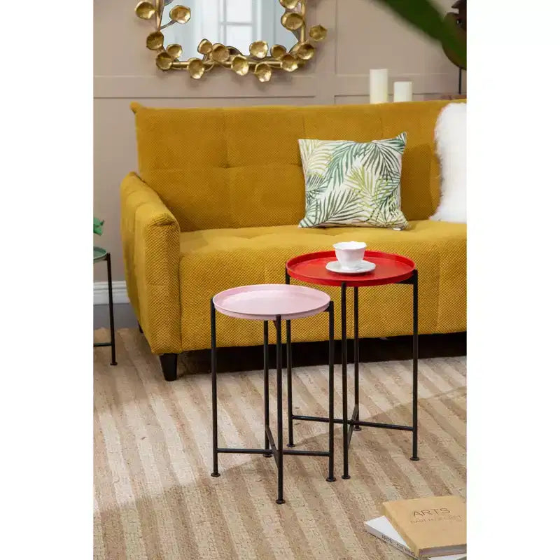 Ensemble de 4 supports à plantes gigognes multicolores à cadre métallique