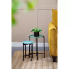 Ensemble de 4 supports à plantes gigognes multicolores à cadre métallique