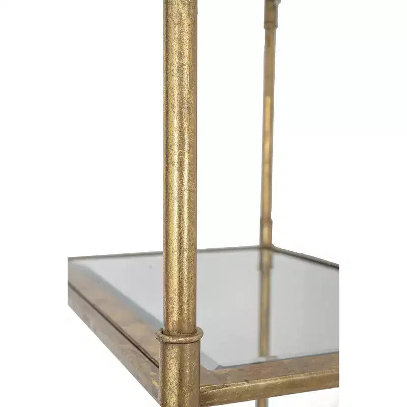 Étagère à 6 niveaux avec miroirs, dorée antique 20x14x70.5