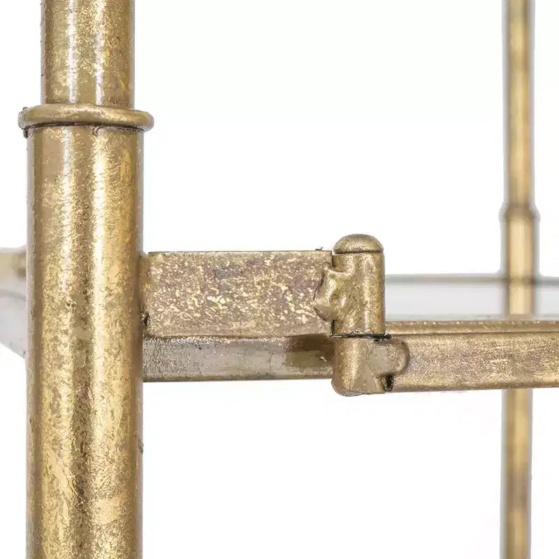 Étagère à 6 niveaux avec miroirs, dorée antique 20x14x70.5