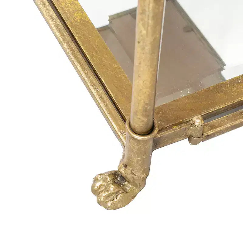 Étagère à 6 niveaux avec miroirs, dorée antique 20x14x70.5