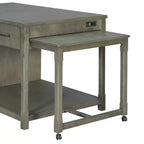 Clihome Îlot de cuisine extensible avec rangement, Chariot de cuisine multifonctionnel avec prises de courant intégrées, avec tiroirs et étagères ouvertes pour la cuisine