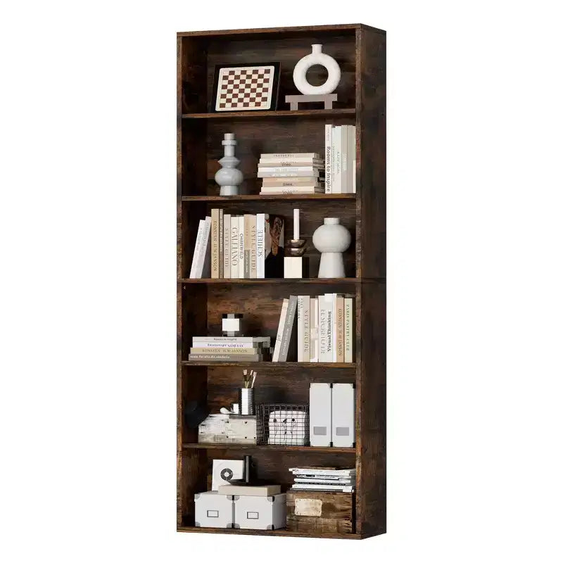 Bibliothèque à 6 étagères ouvertes Celebalcony, étagères de rangement autoportantes de 180 cm de haut pour bureau à domicile, salon