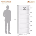 Bibliothèque à 6 étagères ouvertes Celebalcony, étagères de rangement autoportantes de 180 cm de haut pour bureau à domicile, salon
