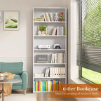 Bibliothèque à 6 étagères ouvertes Celebalcony, étagères de rangement autoportantes de 180 cm de haut pour bureau à domicile, salon