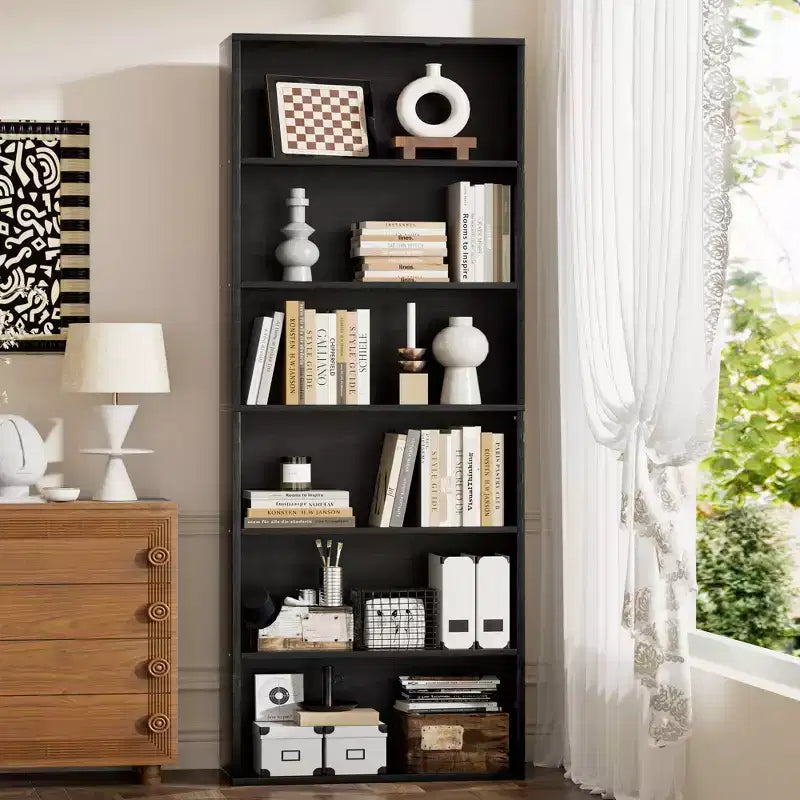 Bibliothèque à 6 étagères ouvertes Celebalcony, étagères de rangement autoportantes de 180 cm de haut pour bureau à domicile, salon
