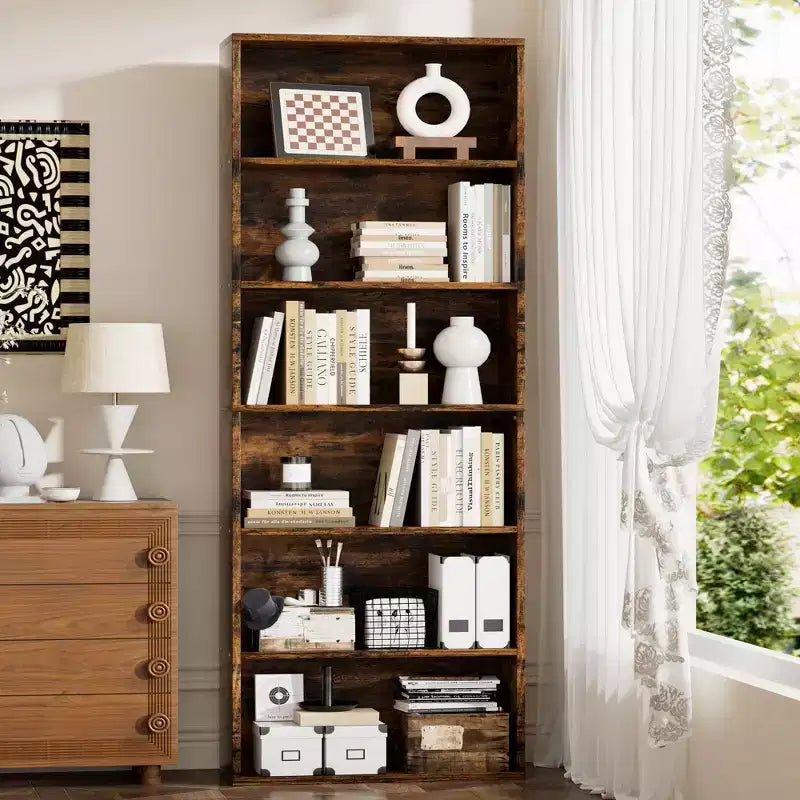Bibliothèque à 6 étagères ouvertes Celebalcony, étagères de rangement autoportantes de 180 cm de haut pour bureau à domicile, salon
