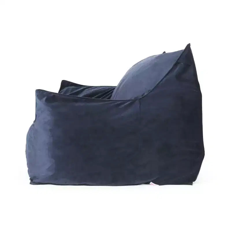 Fauteuil Poire 2 Places en Velours Okak, Fauteuil Poire Géant avec Accoudoirs et Housse Amovible, Canapé de Sol pour Salon Chambre