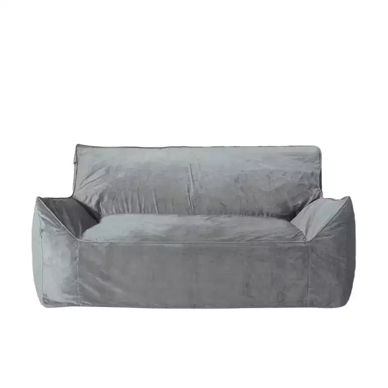 Fauteuil Poire 2 Places en Velours Okak, Fauteuil Poire Géant avec Accoudoirs et Housse Amovible, Canapé de Sol pour Salon Chambre