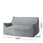 Fauteuil Poire 2 Places en Velours Okak, Fauteuil Poire Géant avec Accoudoirs et Housse Amovible, Canapé de Sol pour Salon Chambre