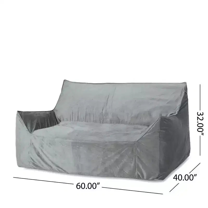 Fauteuil Poire 2 Places en Velours Okak, Fauteuil Poire Géant avec Accoudoirs et Housse Amovible, Canapé de Sol pour Salon Chambre