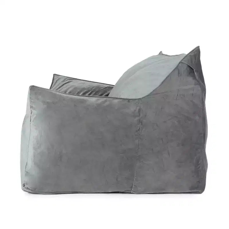 Fauteuil Poire 2 Places en Velours Okak, Fauteuil Poire Géant avec Accoudoirs et Housse Amovible, Canapé de Sol pour Salon Chambre