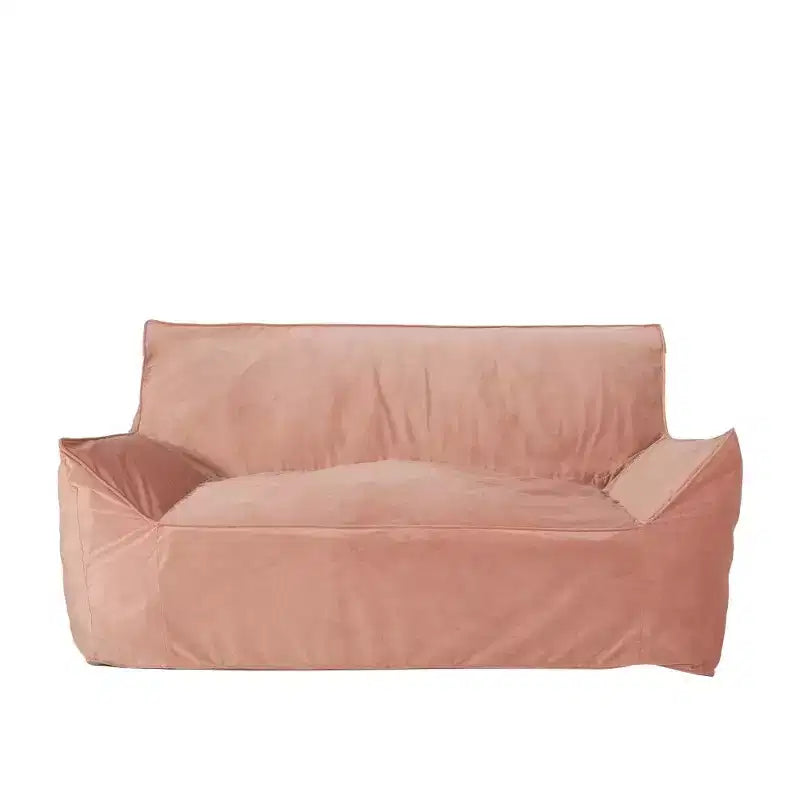 Fauteuil Poire 2 Places en Velours Okak, Fauteuil Poire Géant avec Accoudoirs et Housse Amovible, Canapé de Sol pour Salon Chambre