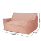 Fauteuil Poire 2 Places en Velours Okak, Fauteuil Poire Géant avec Accoudoirs et Housse Amovible, Canapé de Sol pour Salon Chambre