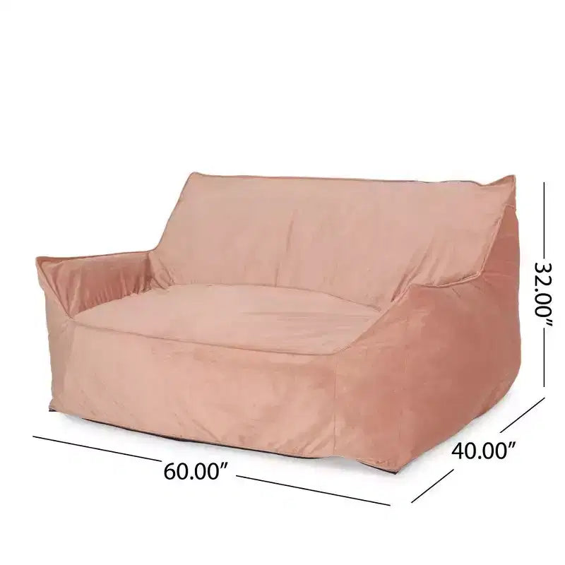Fauteuil Poire 2 Places en Velours Okak, Fauteuil Poire Géant avec Accoudoirs et Housse Amovible, Canapé de Sol pour Salon Chambre