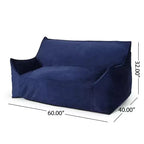 Fauteuil Poire 2 Places en Velours Okak, Fauteuil Poire Géant avec Accoudoirs et Housse Amovible, Canapé de Sol pour Salon Chambre