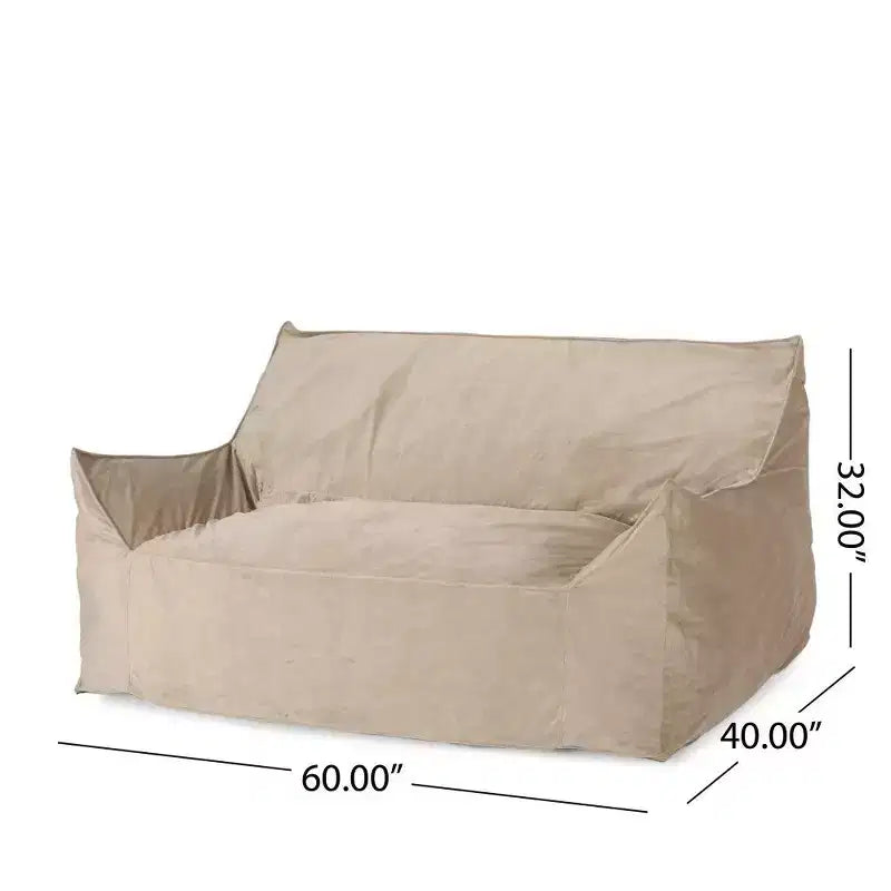Fauteuil Poire 2 Places en Velours Okak, Fauteuil Poire Géant avec Accoudoirs et Housse Amovible, Canapé de Sol pour Salon Chambre
