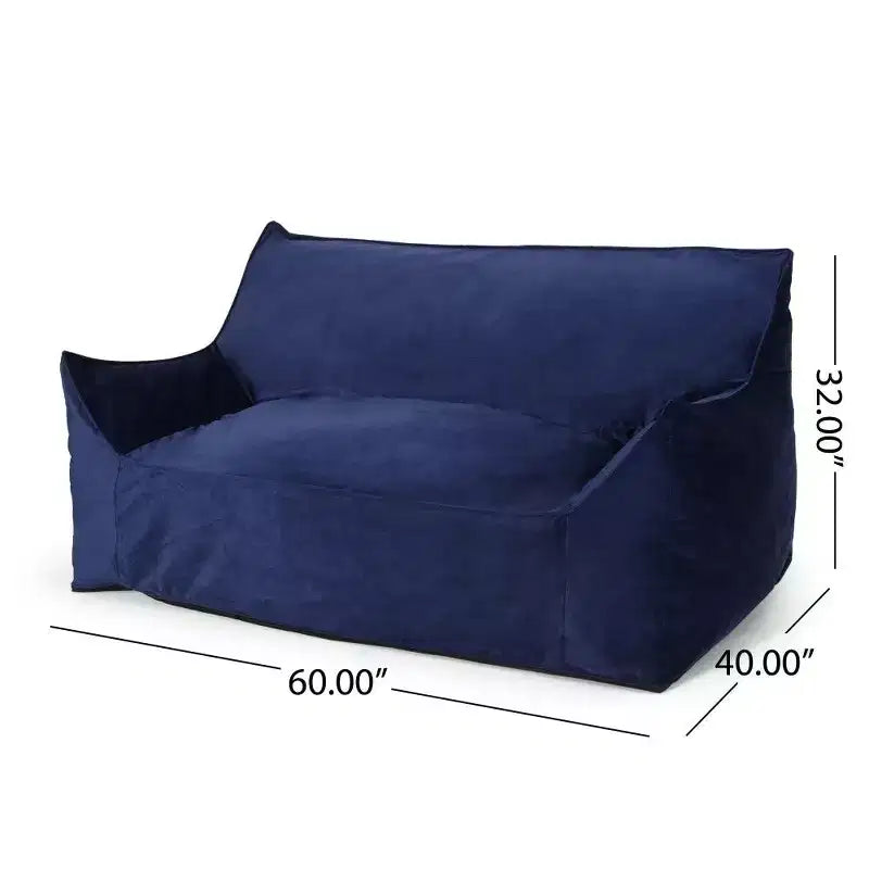 Fauteuil Poire 2 Places en Velours Okak, Fauteuil Poire Géant avec Accoudoirs et Housse Amovible, Canapé de Sol pour Salon Chambre