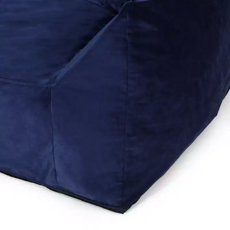 Fauteuil Poire 2 Places en Velours Okak, Fauteuil Poire Géant avec Accoudoirs et Housse Amovible, Canapé de Sol pour Salon Chambre