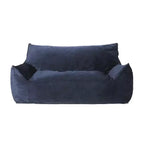 Fauteuil Poire 2 Places en Velours Okak, Fauteuil Poire Géant avec Accoudoirs et Housse Amovible, Canapé de Sol pour Salon Chambre