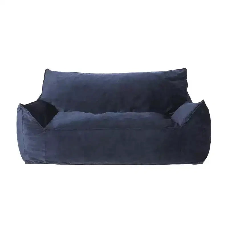 Fauteuil Poire 2 Places en Velours Okak, Fauteuil Poire Géant avec Accoudoirs et Housse Amovible, Canapé de Sol pour Salon Chambre