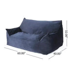 Fauteuil Poire 2 Places en Velours Okak, Fauteuil Poire Géant avec Accoudoirs et Housse Amovible, Canapé de Sol pour Salon Chambre