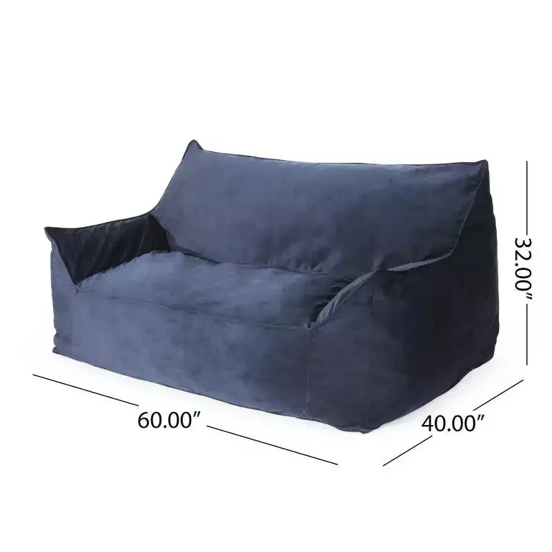 Fauteuil Poire 2 Places en Velours Okak, Fauteuil Poire Géant avec Accoudoirs et Housse Amovible, Canapé de Sol pour Salon Chambre