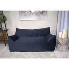 Fauteuil Poire 2 Places en Velours Okak, Fauteuil Poire Géant avec Accoudoirs et Housse Amovible, Canapé de Sol pour Salon Chambre