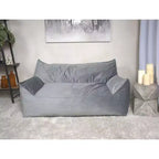 Fauteuil Poire 2 Places en Velours Okak, Fauteuil Poire Géant avec Accoudoirs et Housse Amovible, Canapé de Sol pour Salon Chambre