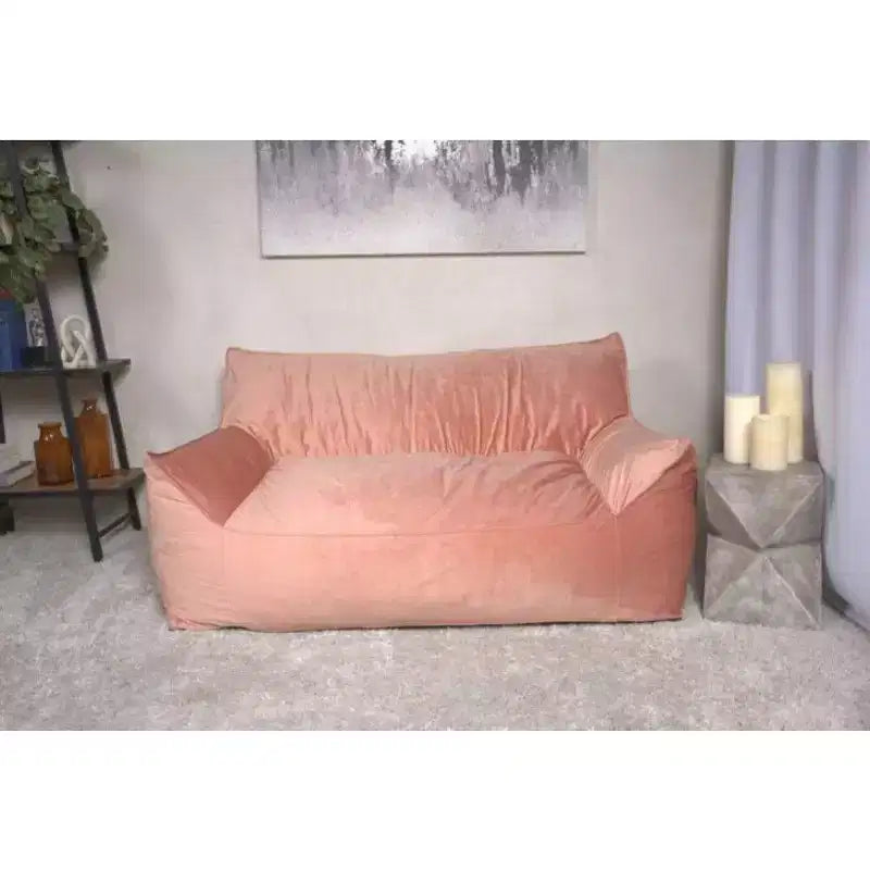 Fauteuil Poire 2 Places en Velours Okak, Fauteuil Poire Géant avec Accoudoirs et Housse Amovible, Canapé de Sol pour Salon Chambre