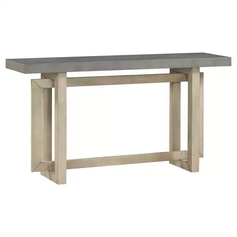 TUYOHW 59.1 Console moderne avec pieds en pin, table d'entrée en placage de pin, table de canapé géométrique imbriquée pour salon, couloir, entrée