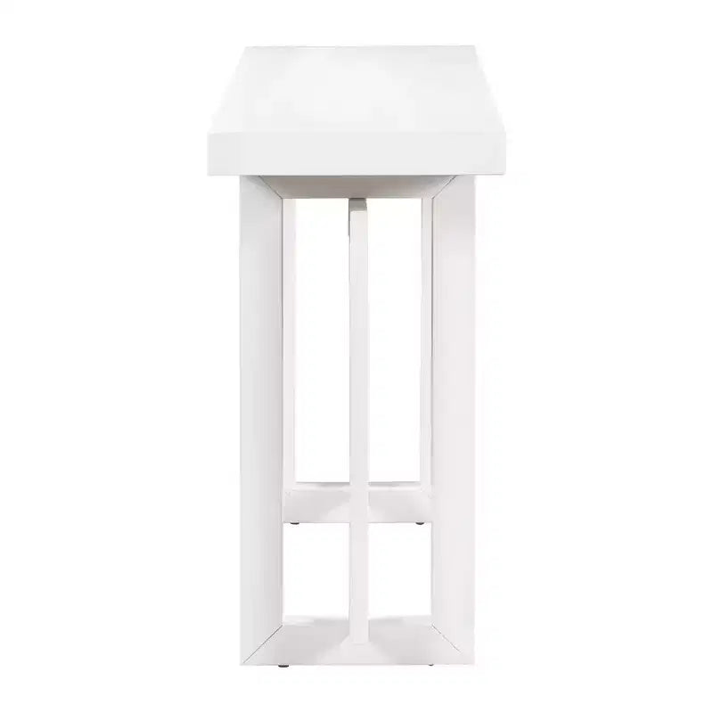 TUYOHW 59.1 Console moderne avec pieds en pin, table d'entrée en placage de pin, table de canapé géométrique imbriquée pour salon, couloir, entrée
