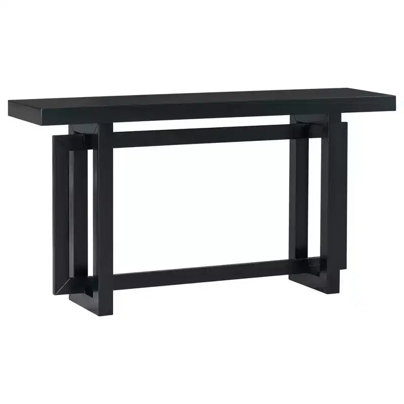 TUYOHW 59.1 Console moderne avec pieds en pin, table d'entrée en placage de pin, table de canapé géométrique imbriquée pour salon, couloir, entrée