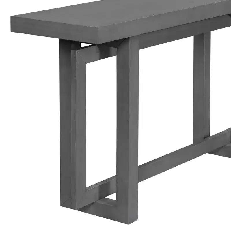 TUYOHW 59.1 Console moderne avec pieds en pin, table d'entrée en placage de pin, table de canapé géométrique imbriquée pour salon, couloir, entrée