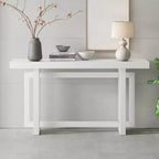 TUYOHW 59.1 Console moderne avec pieds en pin, table d'entrée en placage de pin, table de canapé géométrique imbriquée pour salon, couloir, entrée