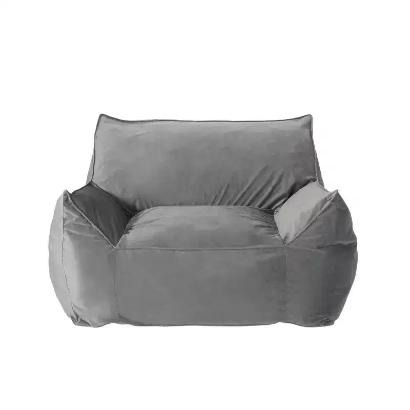 Fauteuil poire Okak en velours avec housse amovible, chaise longue moderne avec accoudoirs et fermeture éclair sécurisée pour enfants, canapé de sol pour salon et chambre
