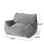 Fauteuil poire Okak en velours avec housse amovible, chaise longue moderne avec accoudoirs et fermeture éclair sécurisée pour enfants, canapé de sol pour salon et chambre