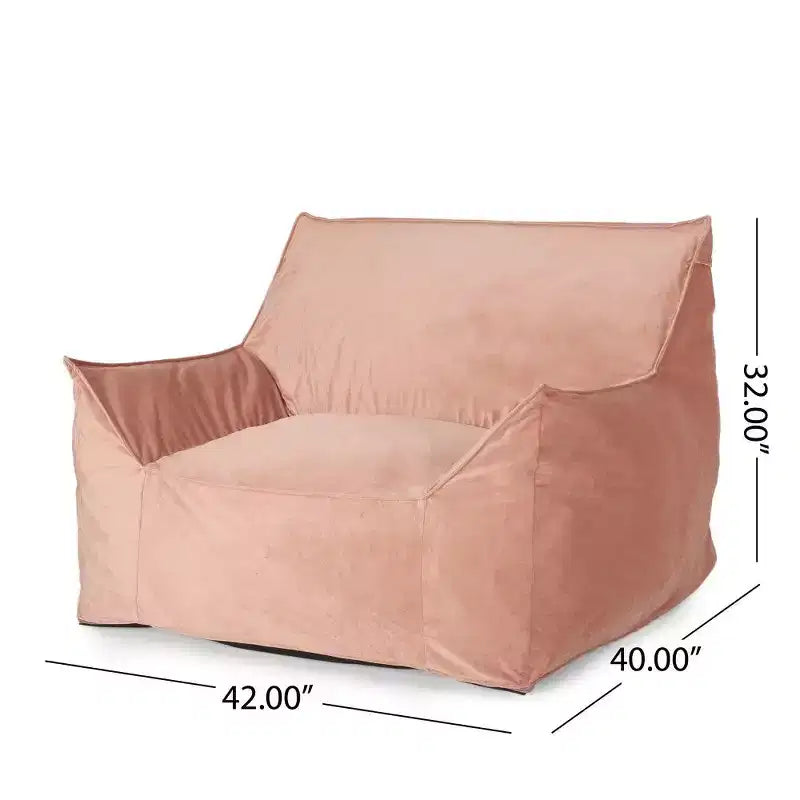 Fauteuil poire Okak en velours avec housse amovible, chaise longue moderne avec accoudoirs et fermeture éclair sécurisée pour enfants, canapé de sol pour salon et chambre