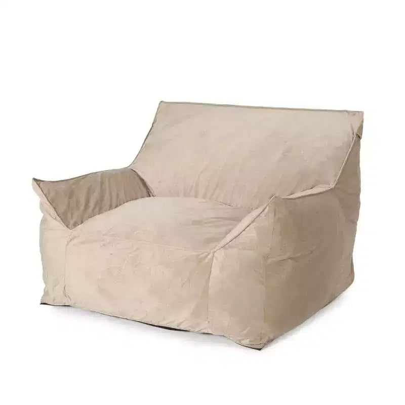 Fauteuil poire Okak en velours avec housse amovible, chaise longue moderne avec accoudoirs et fermeture éclair sécurisée pour enfants, canapé de sol pour salon et chambre