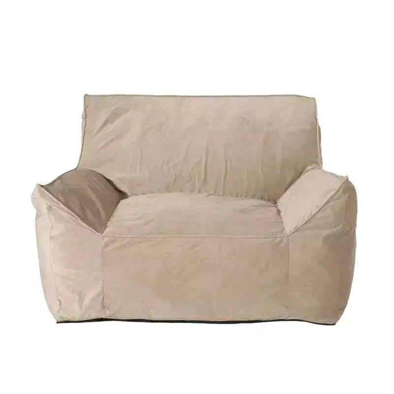 Fauteuil poire Okak en velours avec housse amovible, chaise longue moderne avec accoudoirs et fermeture éclair sécurisée pour enfants, canapé de sol pour salon et chambre