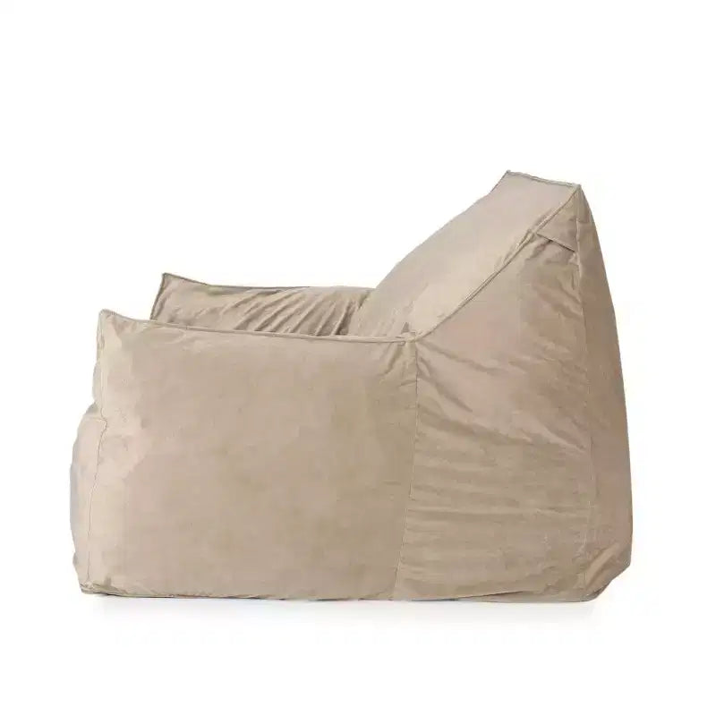 Fauteuil poire Okak en velours avec housse amovible, chaise longue moderne avec accoudoirs et fermeture éclair sécurisée pour enfants, canapé de sol pour salon et chambre